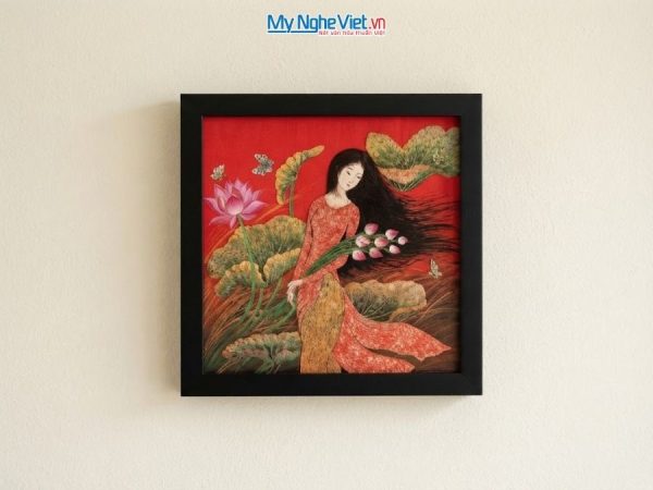 Tranh sơn mài cô gái