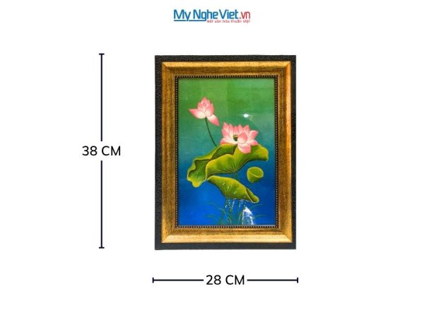 Tranh Sơn Mài Hoa Sen Đắp Nổi Cao Cấp