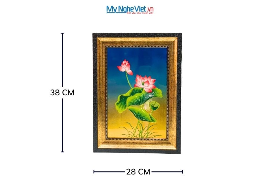 Tranh Sơn Mài Hoa Sen Đắp Nổi Cao Cấp