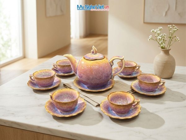 Bộ bình trà men hỏa biến