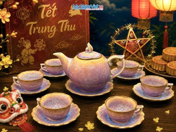 Bộ bình trà men hỏa biến