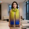 Khăn choàng cổ lụa tơ tằm họa tiết lá dâu