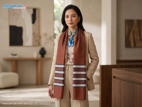 Khăn choàng cổ lụa tơ tằm nam tằm xe