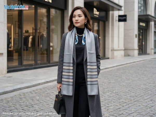 Khăn choàng cổ lụa tơ tằm nam tằm xe