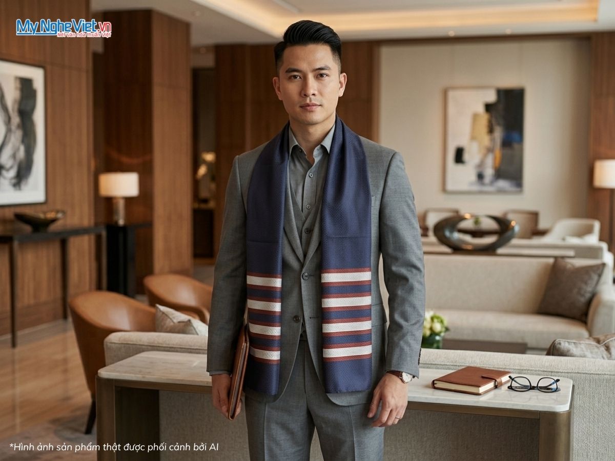 Khăn choàng cổ lụa tơ tằm nam tằm xe