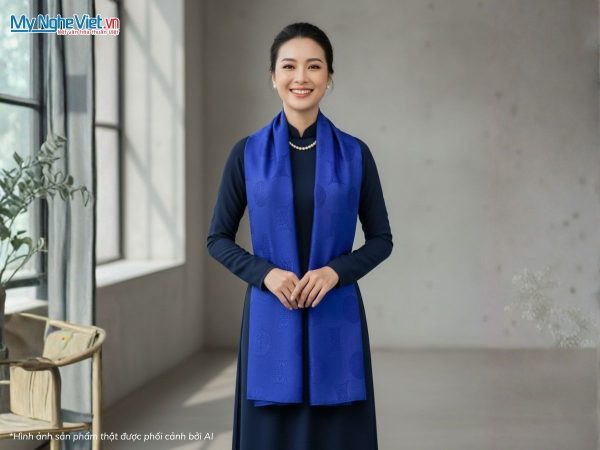 Khăn choàng lụa tơ tằm vân cổ Hà Đông cao cấp