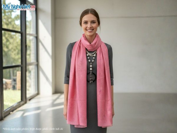 Khăn choàng lụa tơ tằm vân cổ Hà Đông cao cấp
