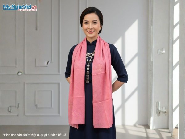 Khăn choàng lụa tơ tằm vân cổ Hà Đông cao cấp