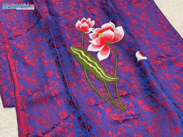Khăn choàng cổ lụa tơ tằm thêu hoa