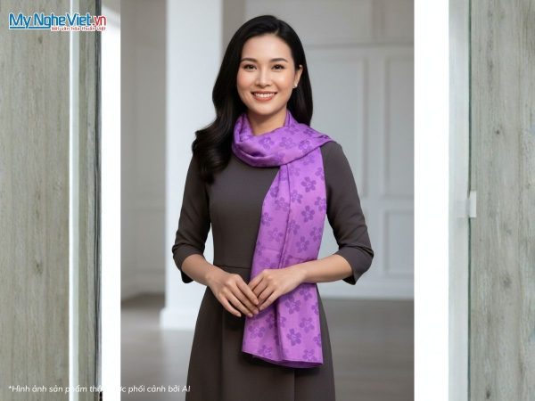 Khăn choàng lụa tơ tằm vân cổ Hà Đông cao cấp
