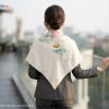 Khăn lụa tơ tằm vẽ tay hoa sen