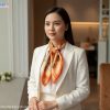 Khăn vuông lụa tơ tằm họa tiết nghệ thuật