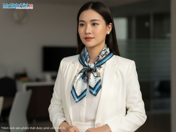 Khăn vuông lụa tơ tằm họa tiết nghệ thuật