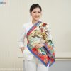 Khăn vuông lụa tơ tằm họa tiết nghệ thuật