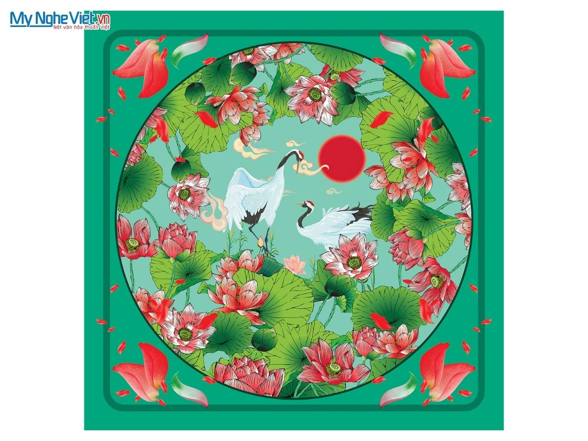 Khăn vuông lụa tơ tằm họa tiết nghệ thuật
