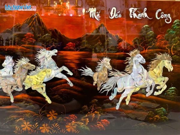 Tranh Mã Đáo Thành Công Cẩn Ốc Nền Ấm