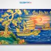 Tranh Sơn Mài Thuận Buồm Xuôi Gió Đắp Nổi Phù Điêu