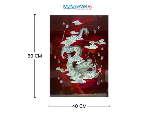 Tranh Sơn Mài Long Vân Hội Tụ Cẩn Ốc Chìm Nền Ấm