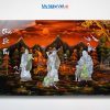 Tranh Sơn Mài Phúc Lộc Thọ Cẩn Ốc Nền Ấm