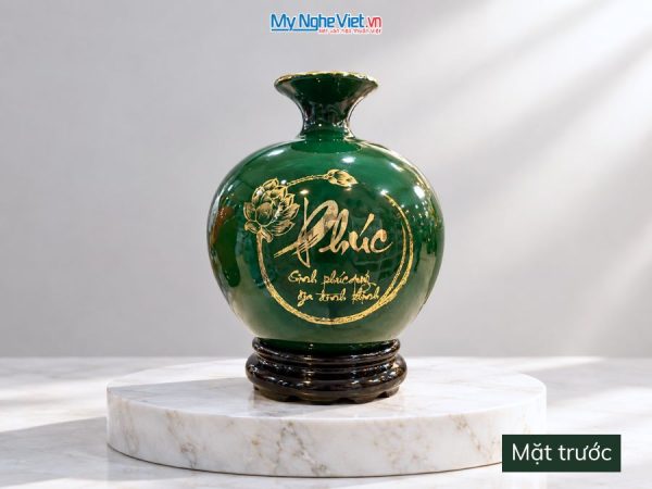 Bình Hút Tài Lộc Chữ Phúc Nền Xanh