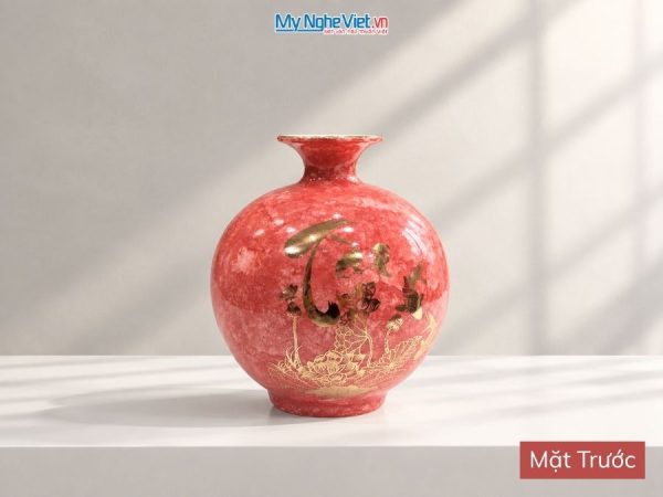 Bình Hút Tài Lộc Chữ Tài Lộc Men Vân Đá