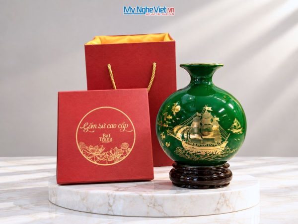 Bình Hút Tài Lộc Thuận Buồm Xuôi Gió Nền Xanh