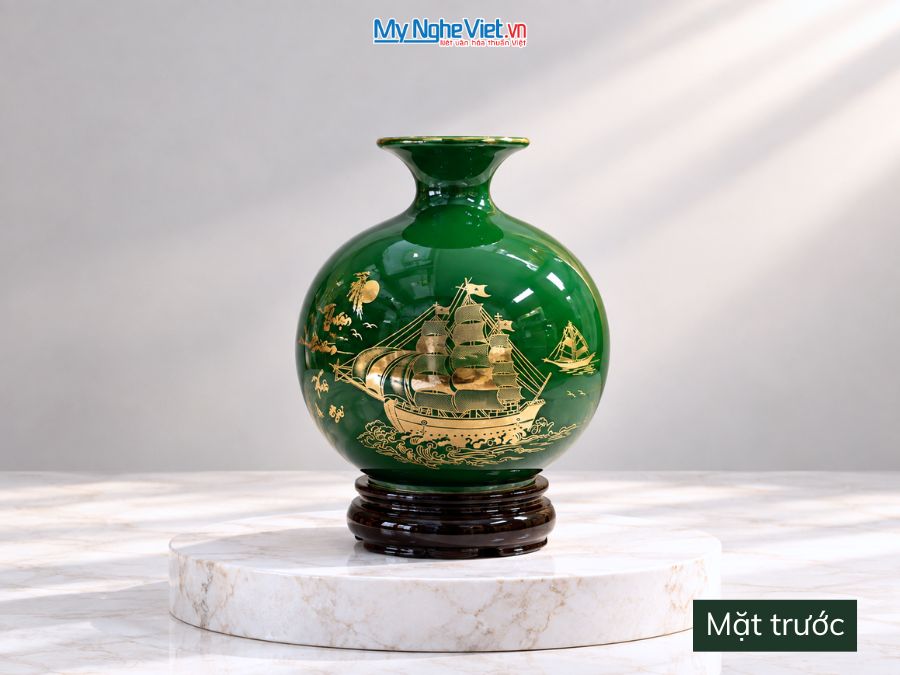 Bình Hút Tài Lộc Thuận Buồm Xuôi Gió Nền Xanh
