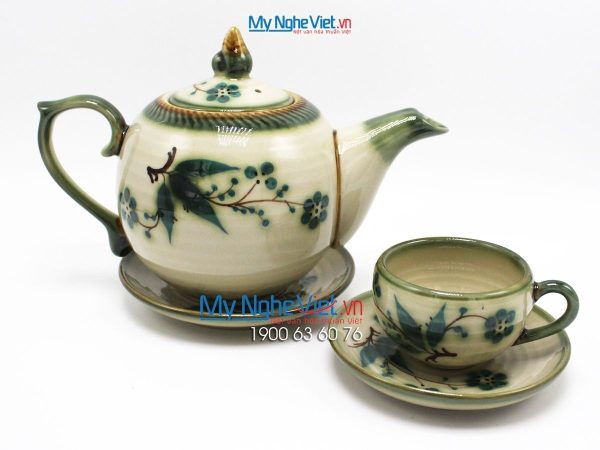 Bộ bình trà gốm sứ Bát Tràng