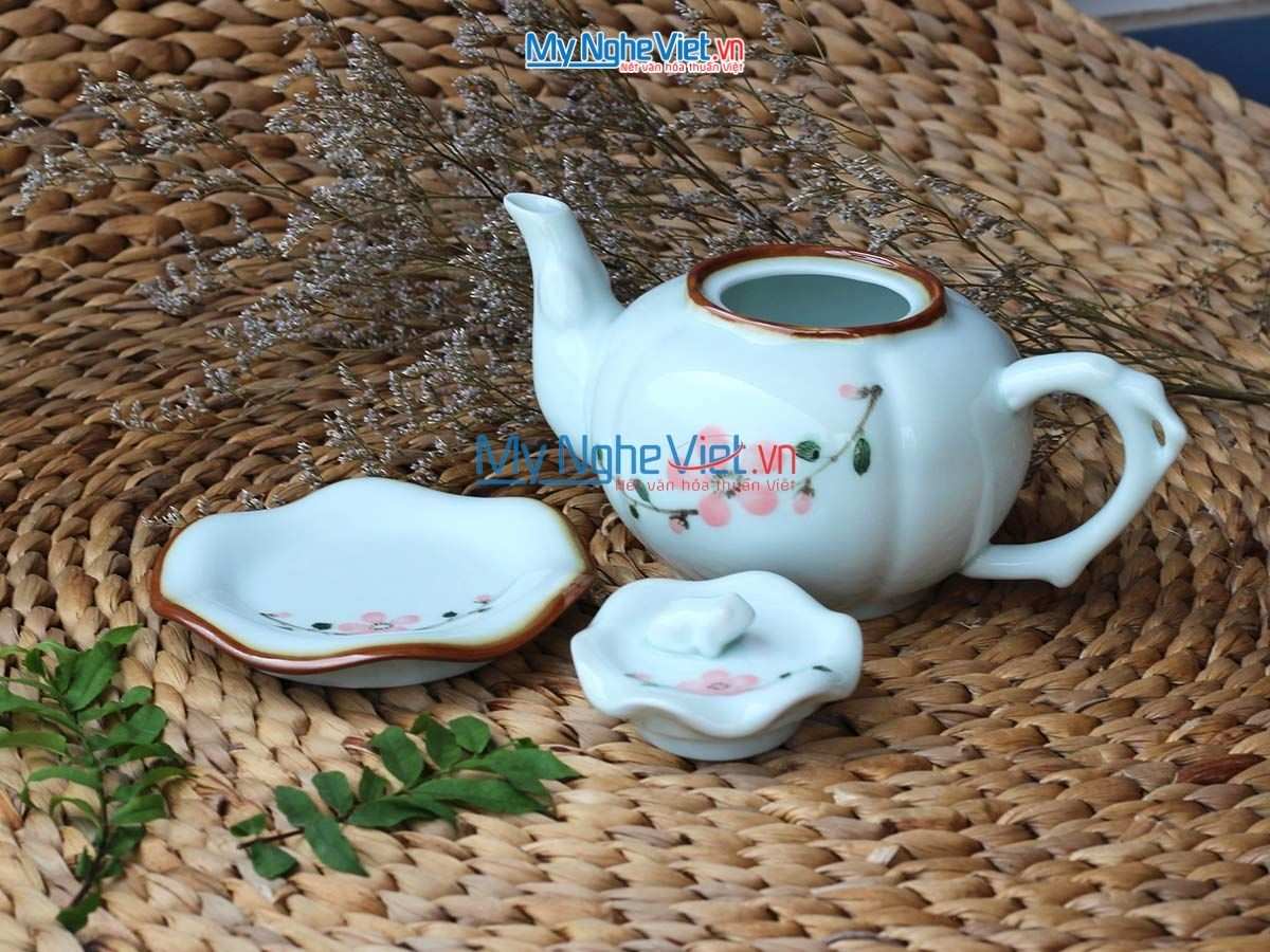 Bộ bình trà gốm sứ Bát Tràng