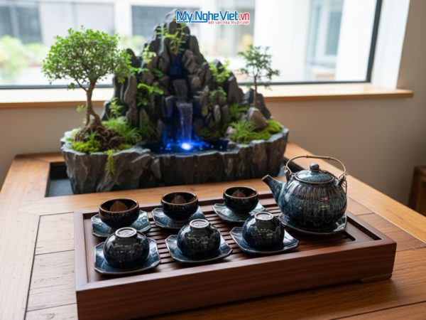 Bộ bình trà men hỏa biến