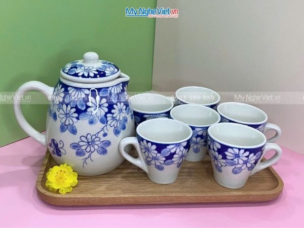 Bộ bình trà gốm sứ Bát Tràng
