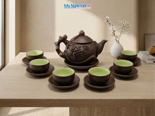 Bộ bình trà tử sa phù dung