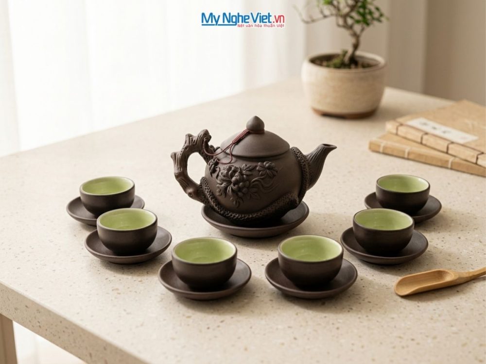 Bộ bình trà tử sa phù dung