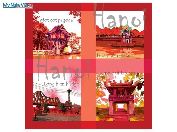 Khăn vuông lụa tơ tằm in họa tiết nghệ thuật