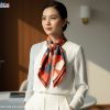 Khăn vuông lụa tơ tằm in họa tiết nghệ thuật