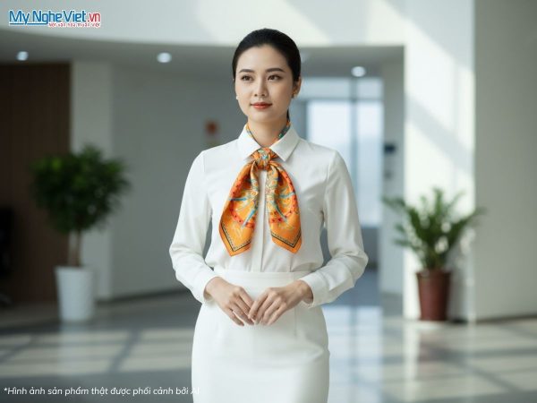 Khăn vuông lụa tơ tằm in họa tiết nghệ thuật