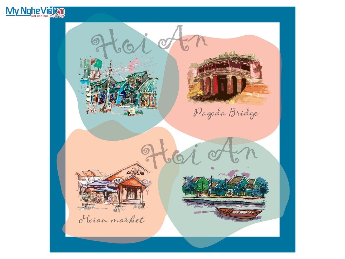 Khăn vuông lụa tơ tằm in họa tiết nghệ thuật