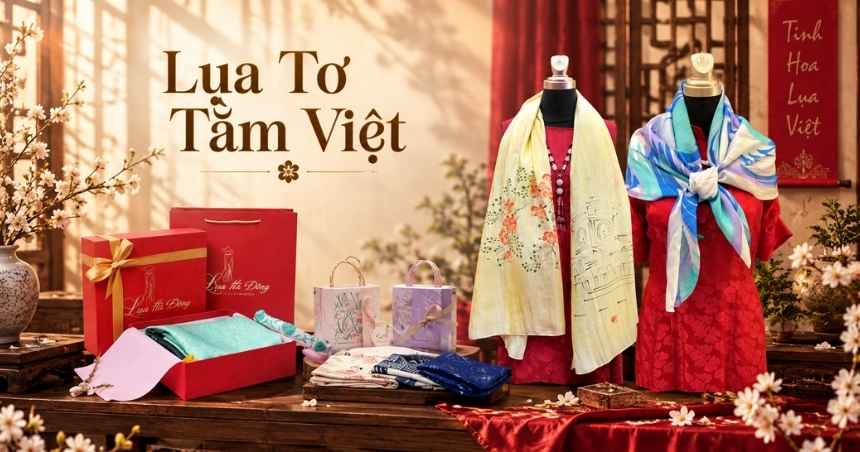 quà tặng lụa hà đông