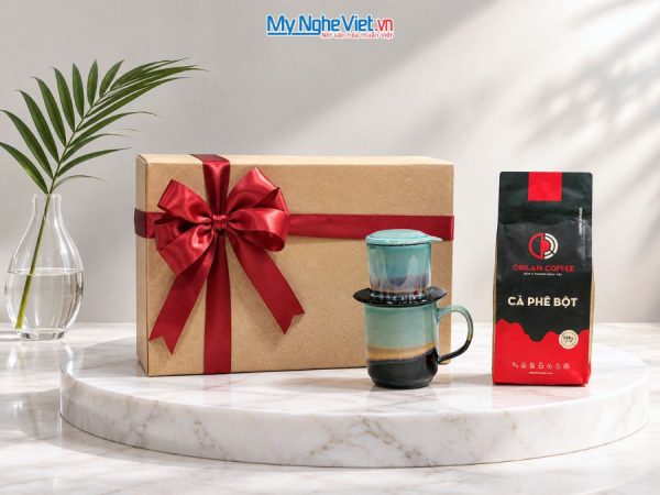 Set Quà Tặng Phin Cà Phê Men Hỏa Biến & Cà Phê Rang Xay