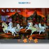Tranh Sơn Mài Mã Đáo Thành Công Cẩn Ốc Nền Ấm