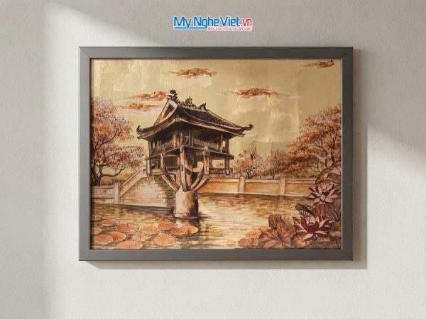 Tranh Sơn Mài Chùa Một Cột