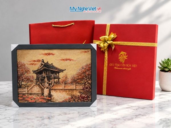 Tranh Sơn Mài Chùa Một Cột