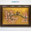 Tranh Sơn Mài Hoa Đào Và Chim Uyên Ương