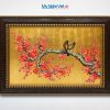 Tranh Sơn Mài Hoa Đào Và Chim Uyên Ương