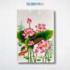 Tranh Sơn Mài Hoa Sen Nền Trắng