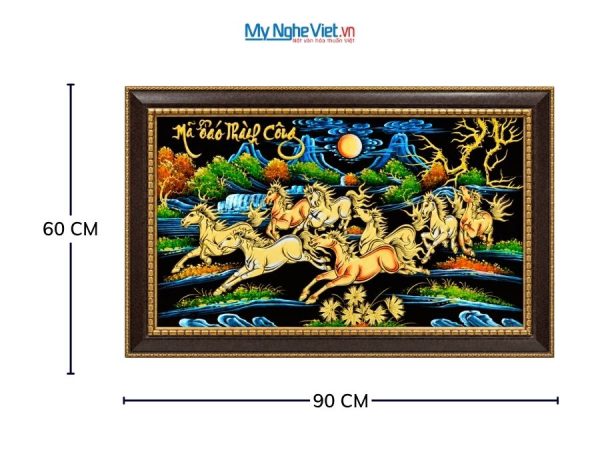 Tranh Sơn Mài Mã Đáo Thành Công Đắp Nổi Phù Điêu