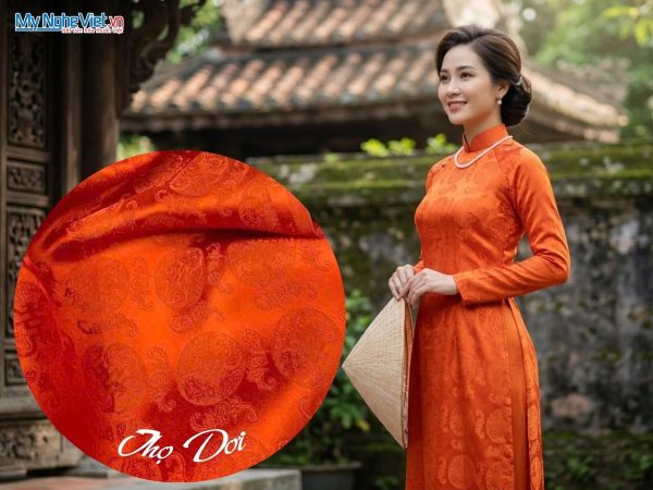 Vải lụa tơ tằm Hà Đông may áo dài cưới