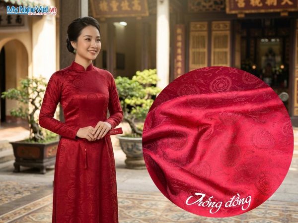 Vải lụa tơ tằm Hà Đông may áo dài cưới