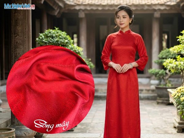 Vải lụa tơ tằm Hà Đông may áo dài cưới