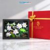 Tranh Sơn Mài Hoa Sen Dát Bạc Nền Đen